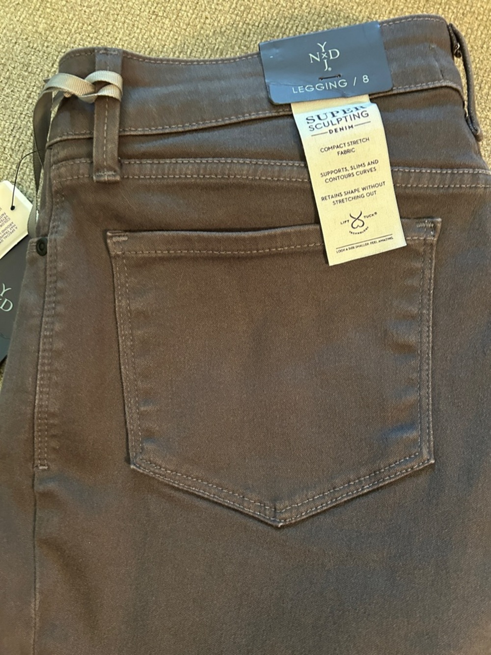 NYDJ Ami Skinny Legging Jegging Sculpting Jeans in Charcoal Gray New w/Tags SZ 8